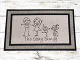 Stick family Rug, Front porch rug, rugs with names, cute rugs, Front porch decor, porch rugs, custom porch rug, Door mat, Door mat with name