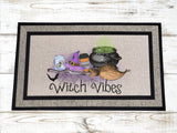 Halloween Rug, Witch vibes mat, custom door mat, witch halloween mat, halloween porch decor, halloween decoration, front porch mat, fall rug