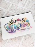 She is strong, Nurse make up bag, nurse essentials bag, nurse care kit, Nurse gifts, Nursing gift, gifts for nurse, proverbs 31:25 gift