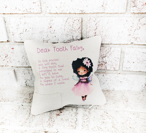 Tooth Fairy Pillow with pocket, small toothfairy pillow, Cute fairy pi –  GlitterGiftsAndMore