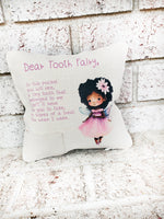 Tooth Fairy Pillow with pocket, small toothfairy pillow, Cute fairy pillow, girl fairy pillow, pillow with pocket for tooth, 8x8 pillow