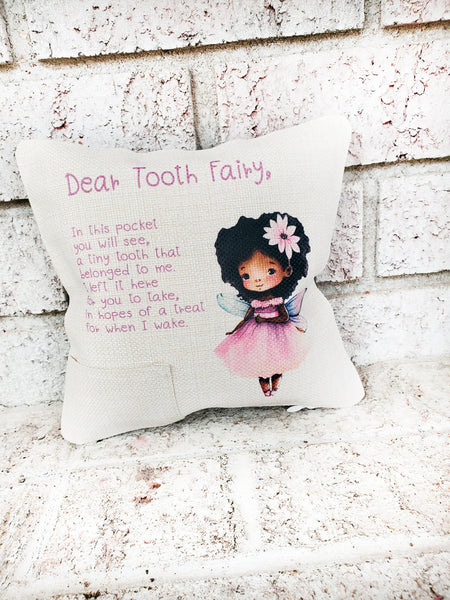 Tooth Fairy 8x8 Velvet Pillow Cover - Coney Island Transfer