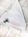 Personalized baby hat, Infant hat with name, newborn hat, baby girl hat, coming home outfit, navy and pink hat, personalized infant hat