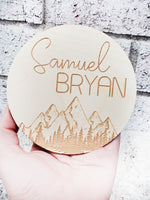 Great Outdoors nursery sign, mountain sign, newborn baby sign, wood name sign, photo prop for baby, new baby photo session prop