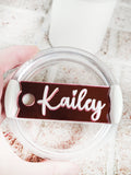 Custom Name plate for Tumbler, 40 ounce tumbler plate, Cute Name for Tumbler Top, Personalized teenage gifts for her, teen girl gift