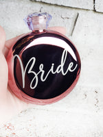 Jewel Flask, Laser Engraved Bride Flask, Bachelorette Flasks, Bridal Party custom Gifts, Engraved rose mirror jewel flasks, flasks for her