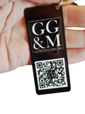 Small Business QR code business card alternative, metal business tag with scannable barcode