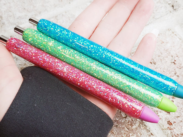 Glitter Gel Pen, Custom Glittered Ink Pen, Colorful Gel Pen, Pink