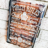Porch Rules Outdoor Metal Sign, Summer Yard Signs, Indoor/outdoor metal signs, Front Porch house decor, Porch Decor decorations, patio sign