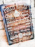 Porch Rules Outdoor Metal Sign, Summer Yard Signs, Indoor/outdoor metal signs, Front Porch house decor, Porch Decor decorations, patio sign