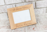 Custom Handwriting Gifts, Picture Frame gifts, Memorial gifts, Your handwritten message engraved into a 4x6 wood frame, Landscape orientation